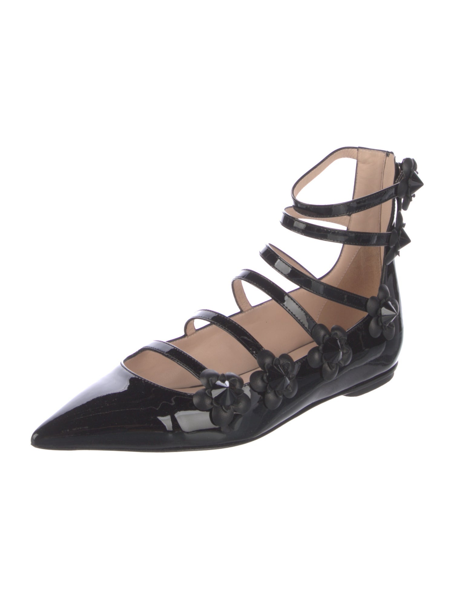 Fendi Patent Leather Studded Accents Flats