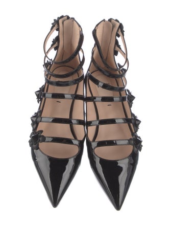 Fendi Patent Leather Studded Accents Flats