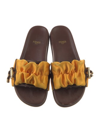 Fendi Zucca FF Logo Satin Slides