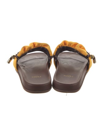 Fendi Zucca FF Logo Satin Slides
