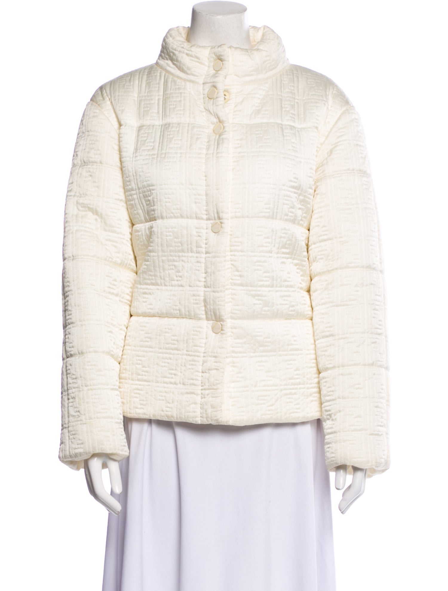 Fendi Virgin Wool Striped Faux Fur Jacket