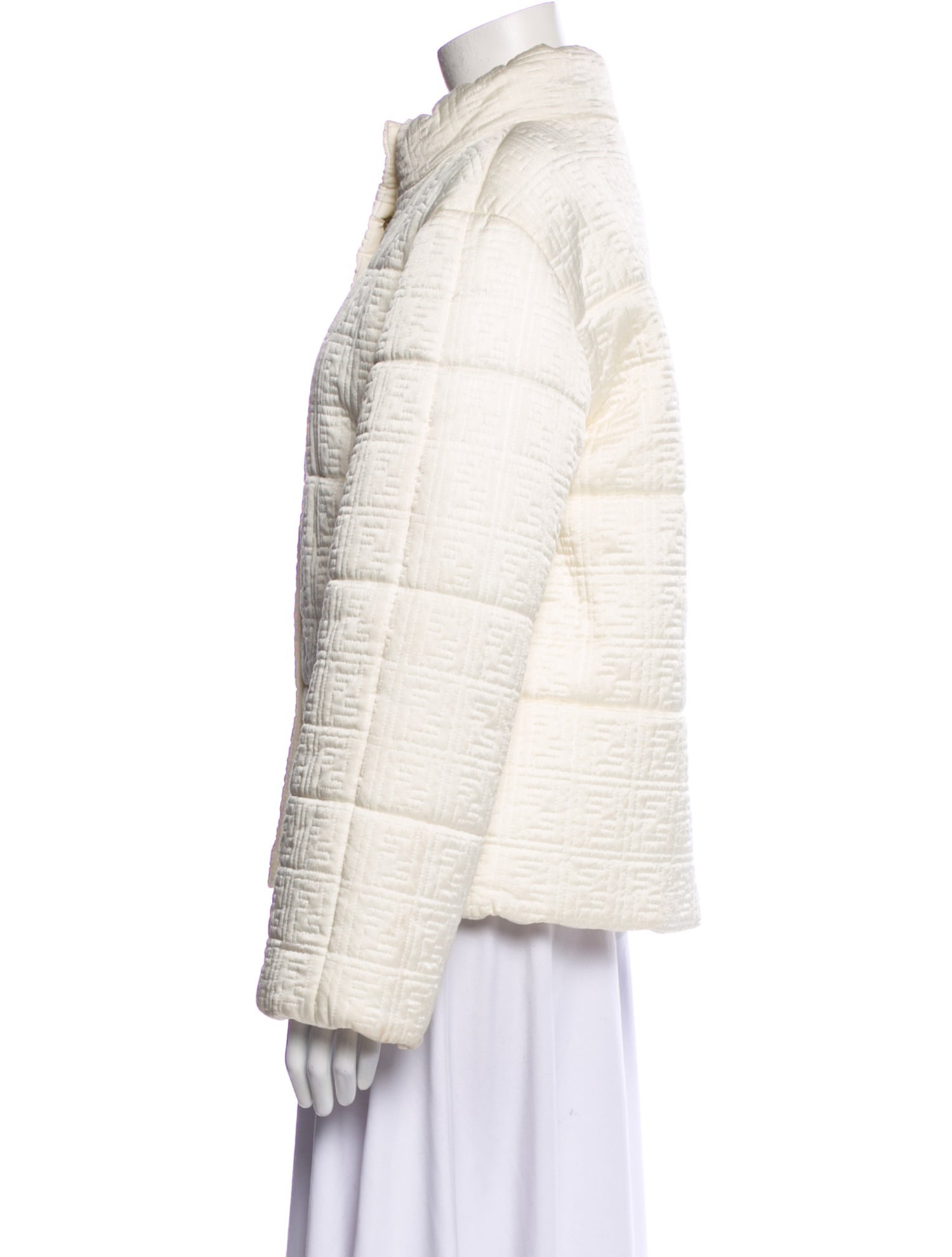 Fendi Virgin Wool Striped Faux Fur Jacket