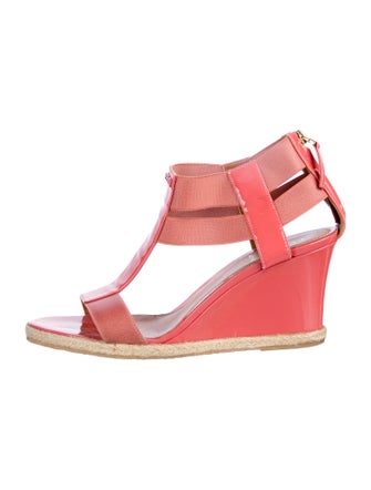 Fendi Patent Leather T-Strap Sandals