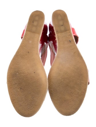 Fendi Patent Leather T-Strap Sandals