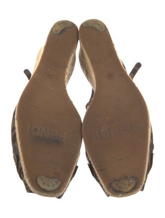 Fendi Canvas Printed Slingback Pumps