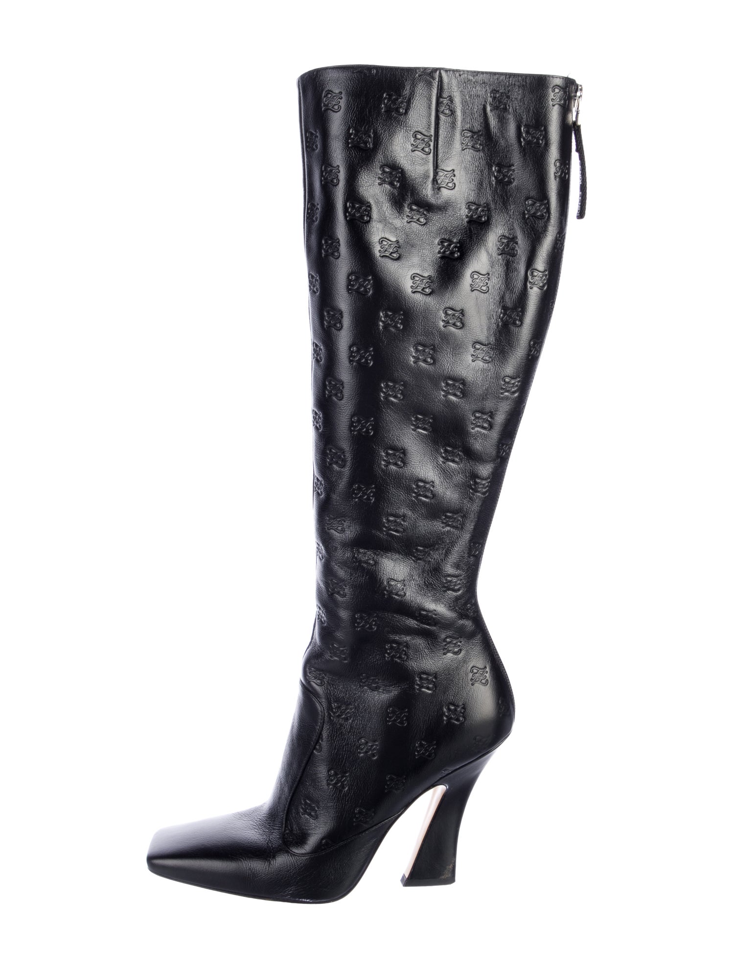 Fendi Karligraphy Accent Leather Boots