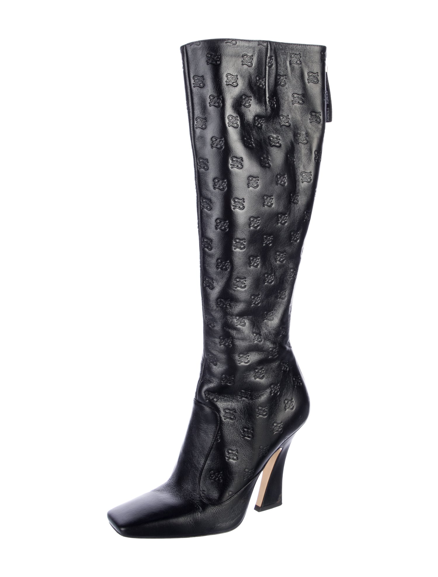 Fendi Karligraphy Accent Leather Boots