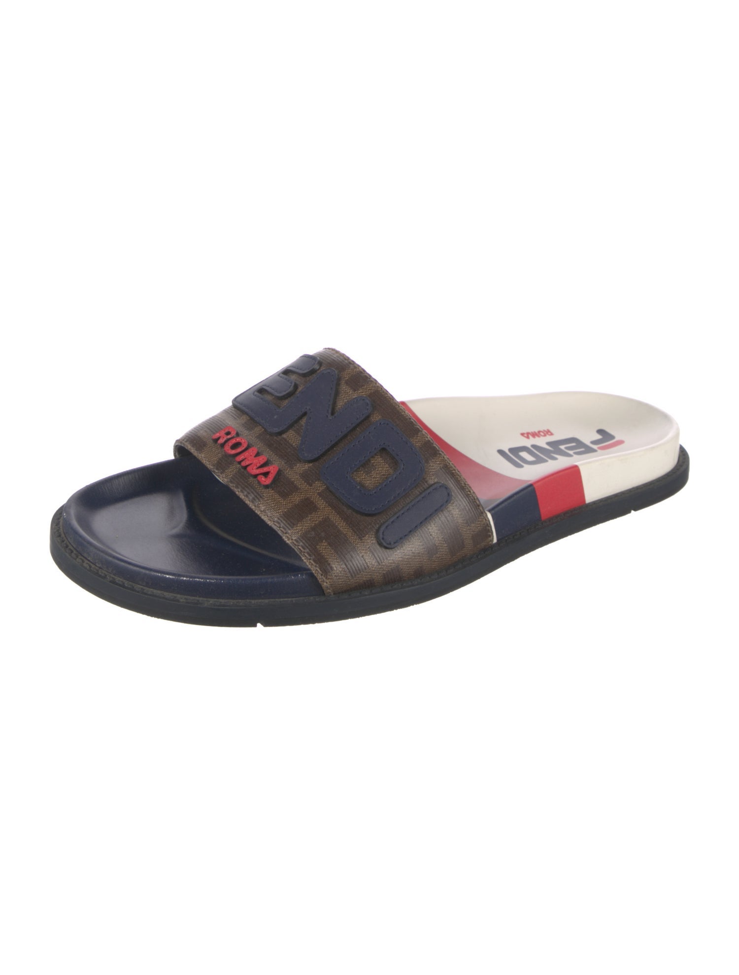 Fendi Zucca FF Logo Printed Slides