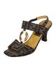 Fendi Zucca FF Logo Canvas T-Strap Sandals