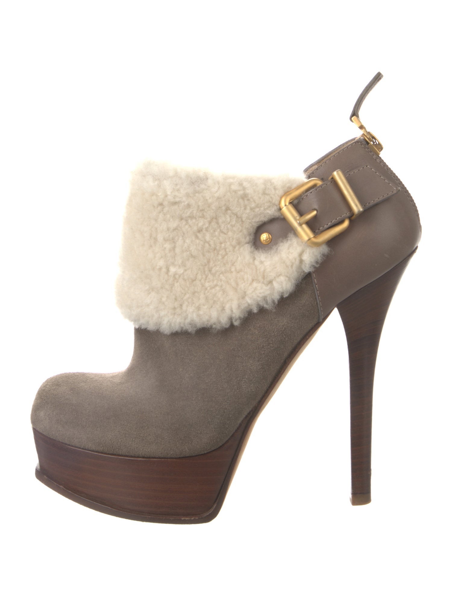 Fendi Zucca FF Logo Suede Boots