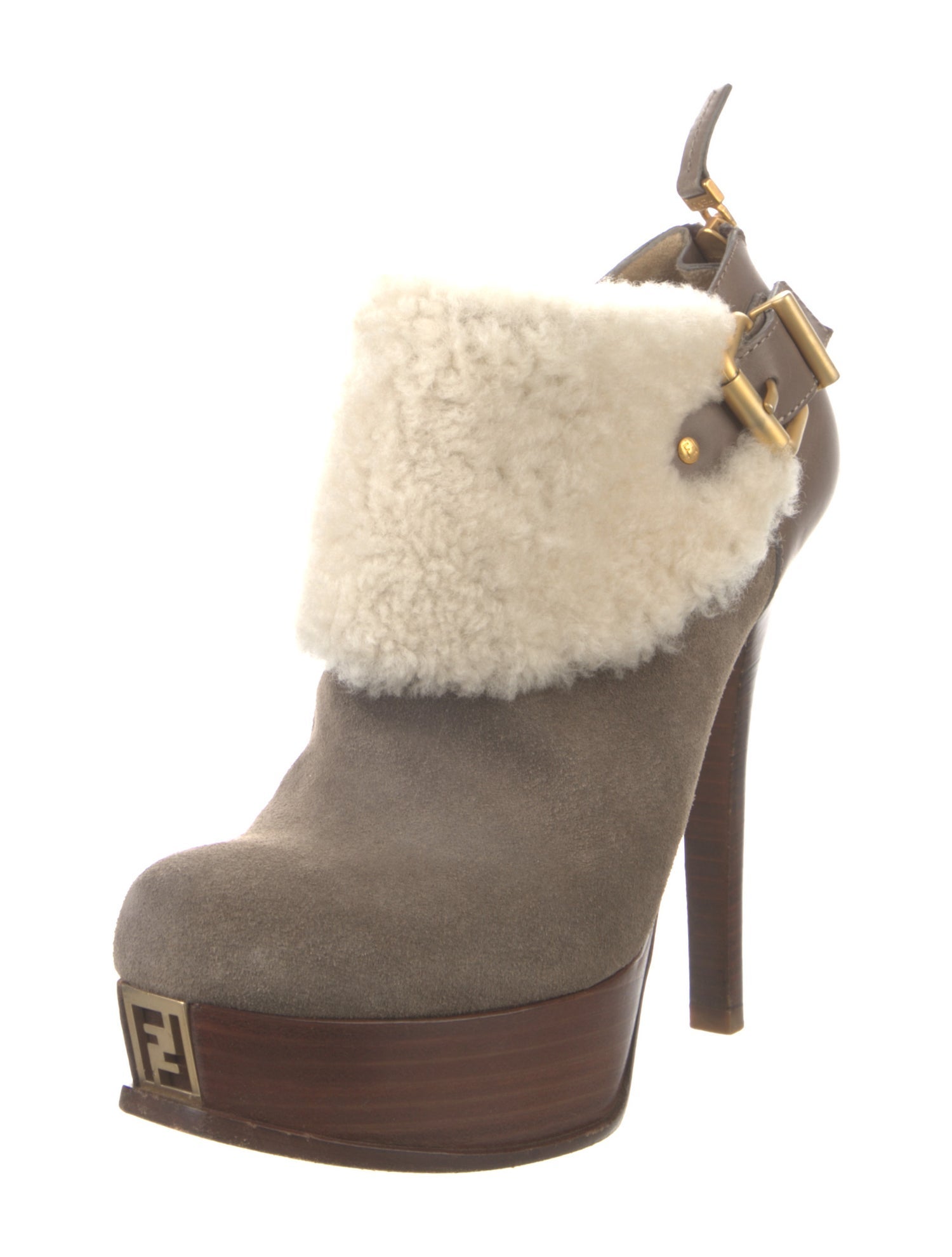 Fendi Zucca FF Logo Suede Boots