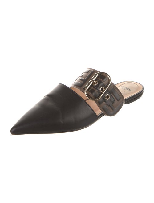 Fendi Zucca FF Logo Leather Mules