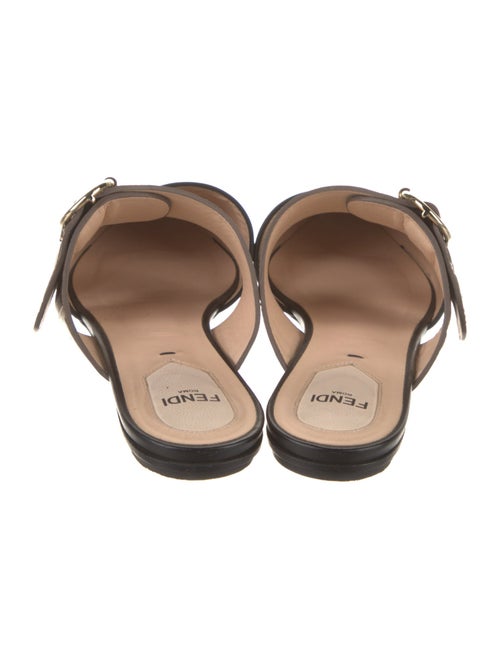 Fendi Zucca FF Logo Leather Mules