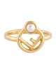 Fendi Faux Pearl F Cocktail Ring