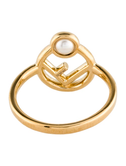 Fendi Faux Pearl F Cocktail Ring