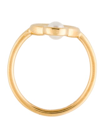Fendi Faux Pearl F Cocktail Ring