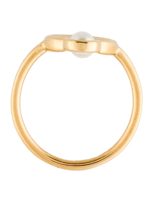 Fendi Faux Pearl F Cocktail Ring