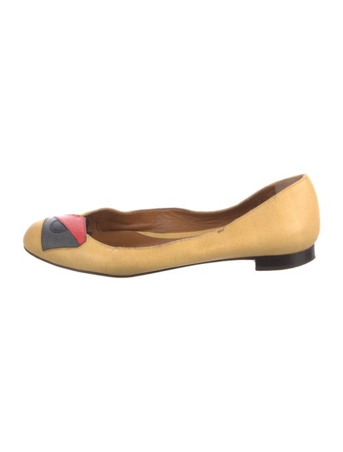Fendi Monsters Motif Leather Ballet Flats