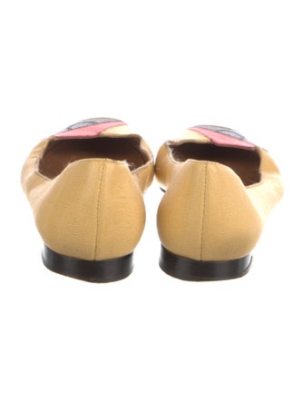 Fendi Monsters Motif Leather Ballet Flats