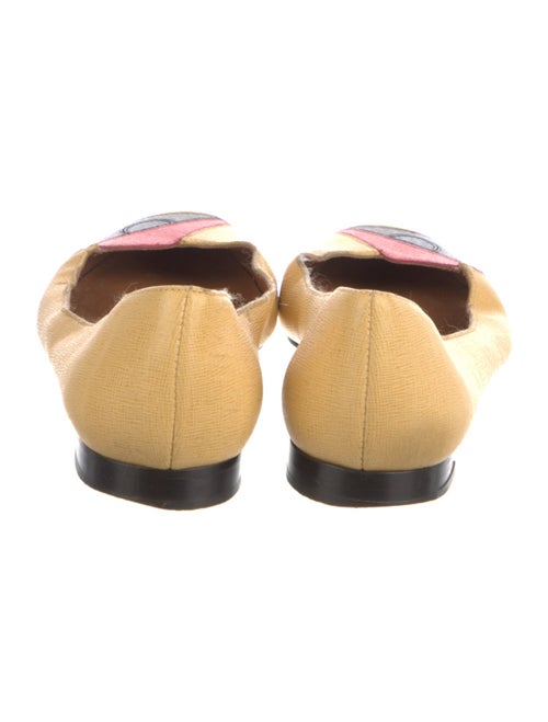 Fendi Monsters Motif Leather Ballet Flats