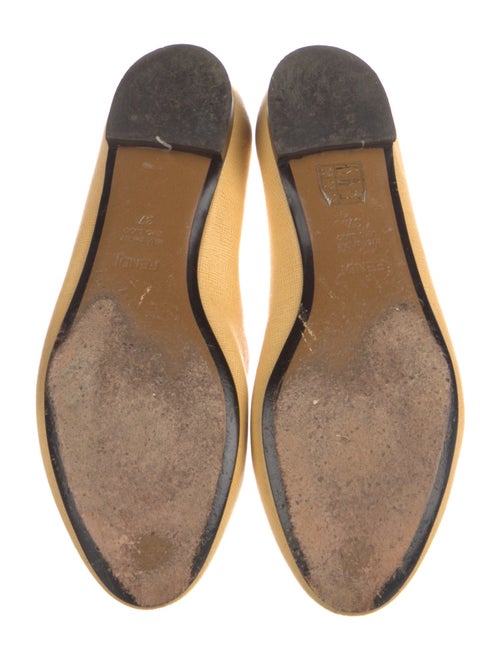 Fendi Monsters Motif Leather Ballet Flats