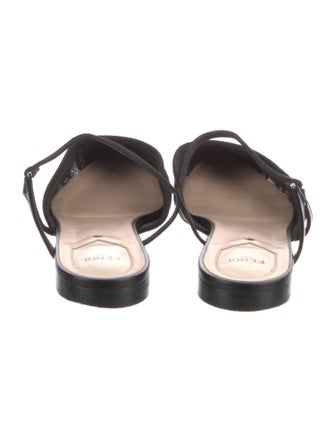 Fendi Mesh Embroidered Accent Mules