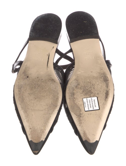 Fendi Mesh Embroidered Accent Mules