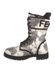 Fendi Printed Embroidered Accent Combat Boots