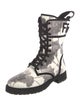 Fendi Printed Embroidered Accent Combat Boots