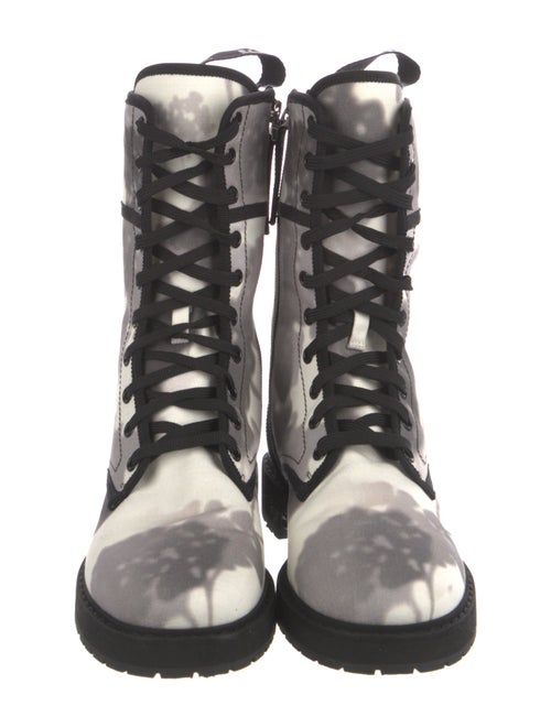 Fendi Printed Embroidered Accent Combat Boots