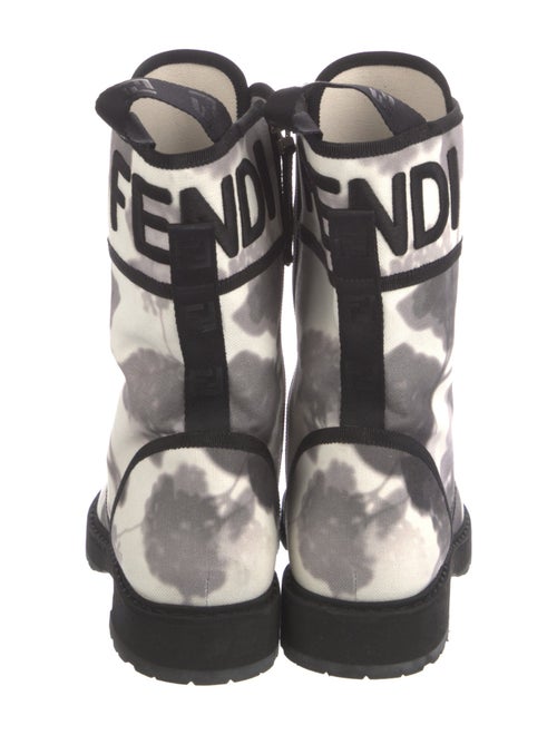 Fendi Printed Embroidered Accent Combat Boots
