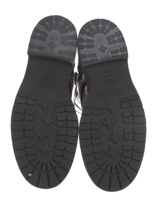 Fendi Printed Embroidered Accent Combat Boots