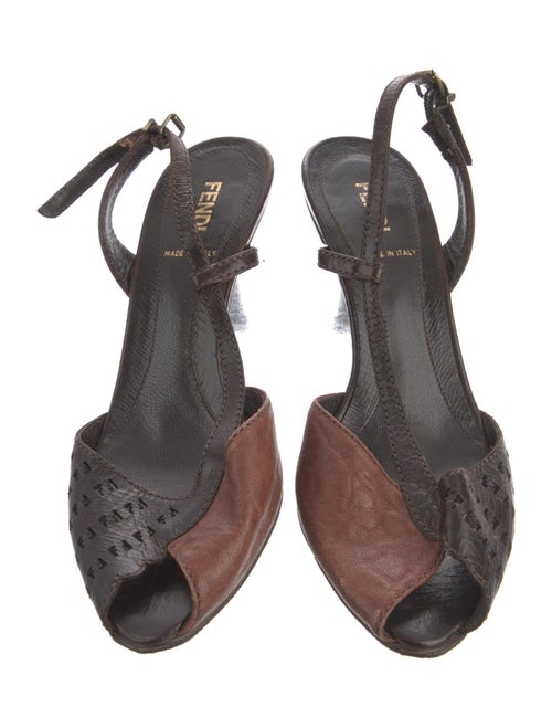 Fendi Leather Slingback Sandals