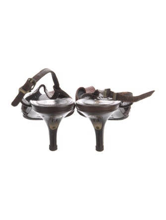 Fendi Leather Slingback Sandals