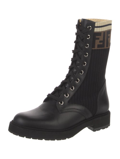 Fendi Zucca FF Logo Printed Combat Boots