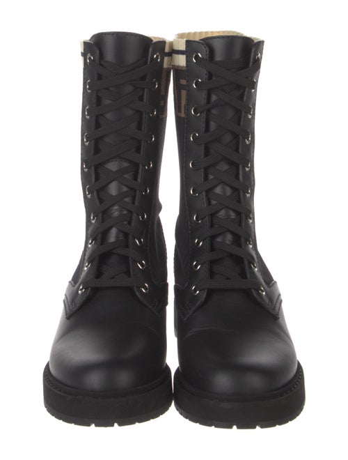 Fendi Zucca FF Logo Printed Combat Boots