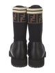 Fendi Zucca FF Logo Printed Combat Boots