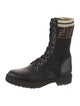 Fendi Zucca FF Logo Animal Print Combat Boots