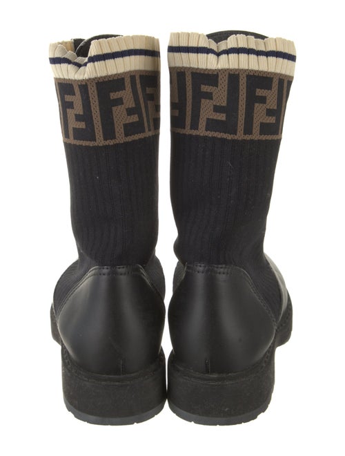 Fendi Zucca FF Logo Animal Print Combat Boots