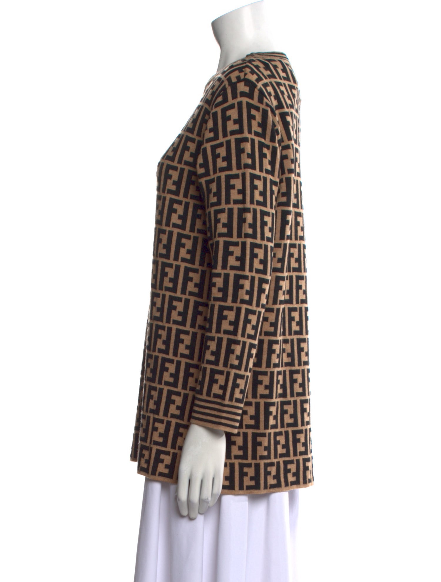 Fendi Virgin Wool Printed Sweater