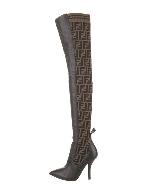 Fendi Leather Printed Sock Boots