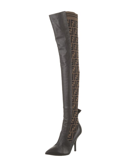 Fendi Leather Printed Sock Boots