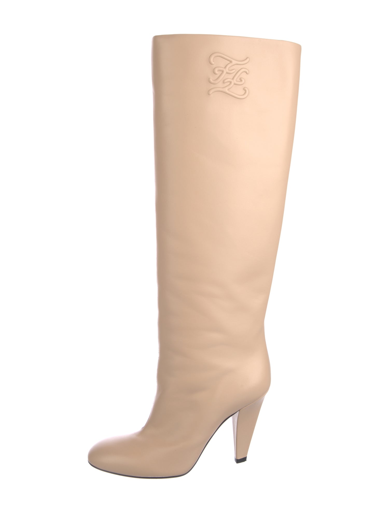 Fendi Karligraphy Accent Leather Boots