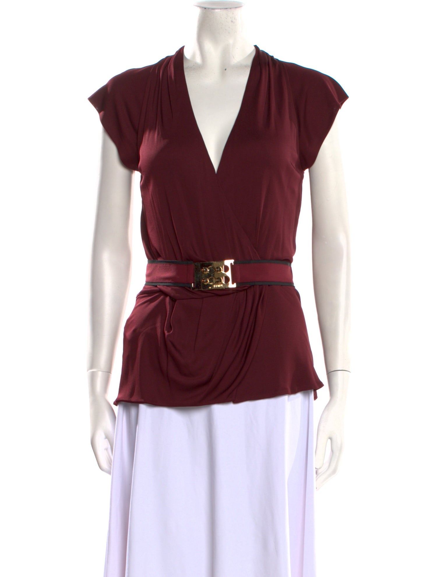 Fendi V-Neck Short Sleeve Top