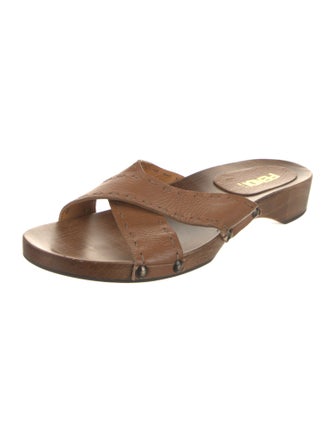 Fendi Leather Slides