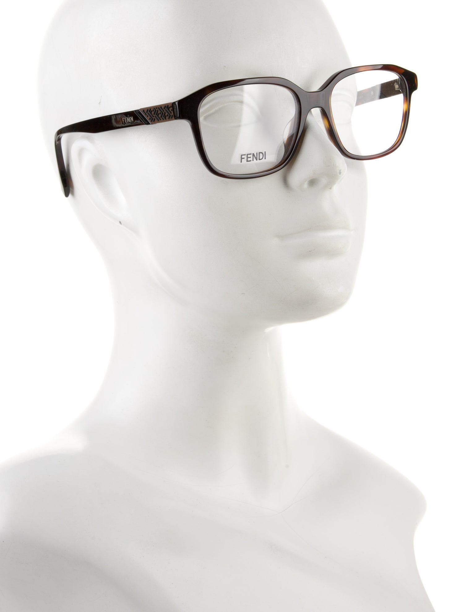 Fendi Zucchino FF Logo Square Eyeglasses