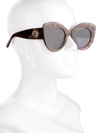 Fendi Zucca FF Logo Cat-Eye Sunglasses