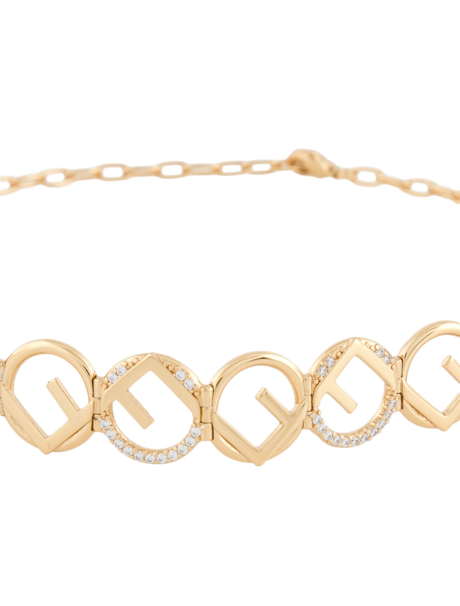 Fendi Crystal Logo Choker Necklace