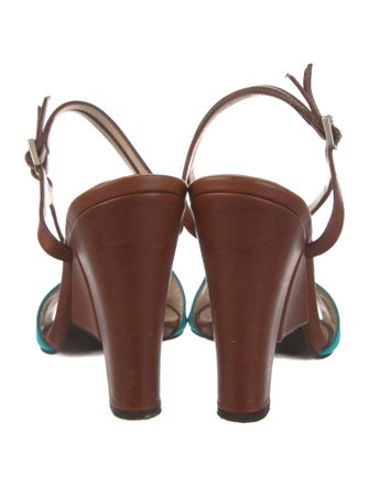 Fendi Colorblock Pattern Slingback Sandals