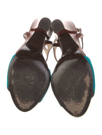 Fendi Colorblock Pattern Slingback Sandals